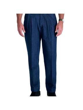 Haggar Pleated Classic Premium Stretch Denim Pants 38W x 30L